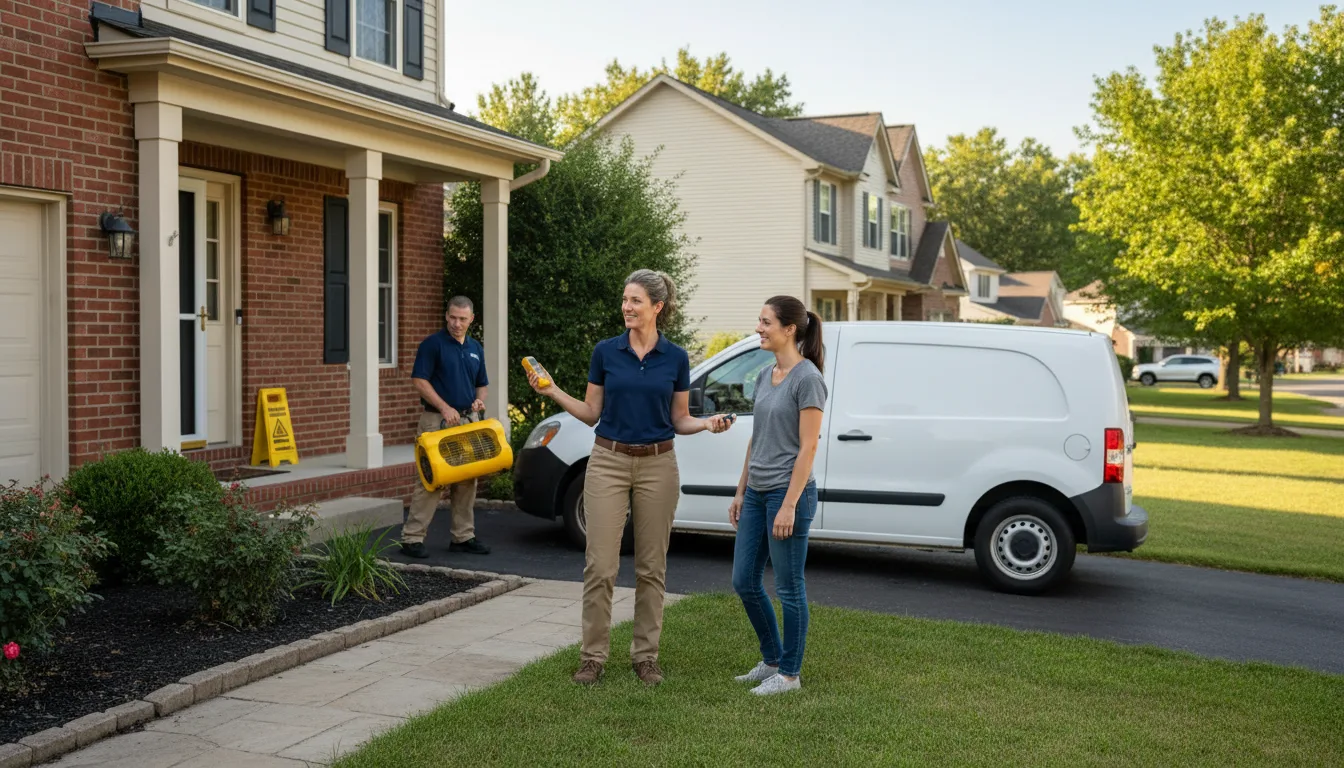 Residential water damage restoration in Creve Coeur, IL